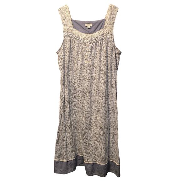 Celestial Dreams Other - Celestial Dreams blue micro floral and gingham sleeping gown size 3x